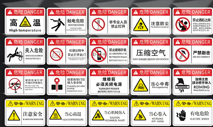 机械设备标识为什么经常使用不干胶标签
